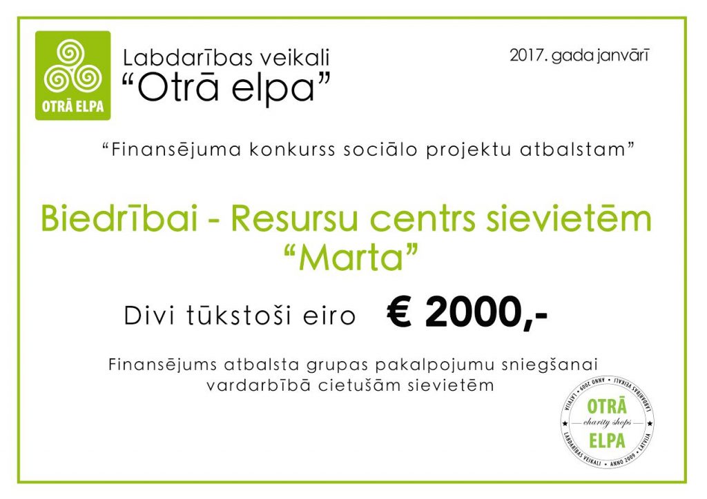 Marta 2000 eur ceks 2017-